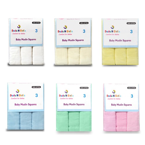 6er pack musselin - musselin, quadrate